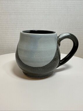 Studio Pottery Ceramic Three Tone Gray Coffee Mug - Modern Home Kitchen